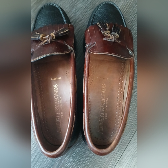 Allen Edmonds Nashua Black Brown Leather Loafers Size 10 D - Picture 8 of 9